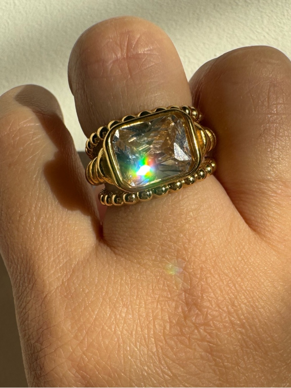 SET OF 3 Fun Gold Plated Ring Bundle Sizes 6.25-6.75